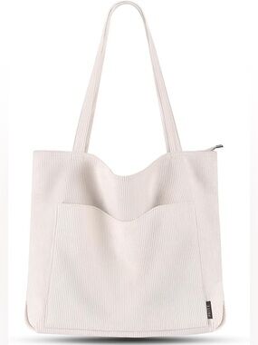 Prite Corduroy Tote Bag for Women Large Shoulder Bag